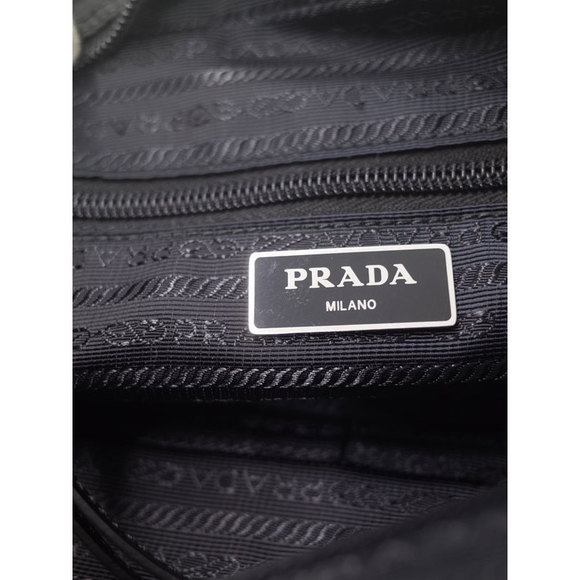 Prada Studded Belt Nylon Shoulder Bag Black - Picture 9 of 9